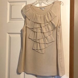 CAbi Ruffle Front Sleeveless Blouse, Size S